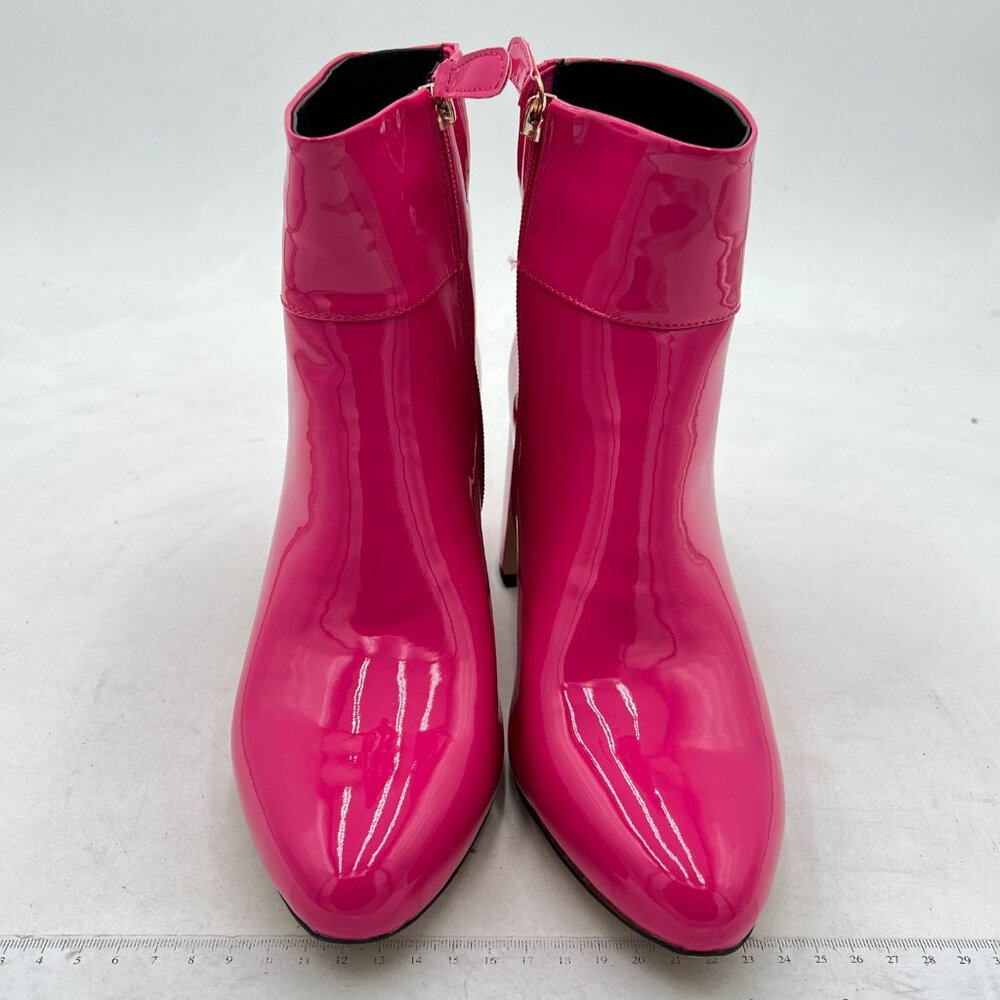 Fsj Fuchsia Pointed Toe Block High Heel Ankle Boo… - image 3